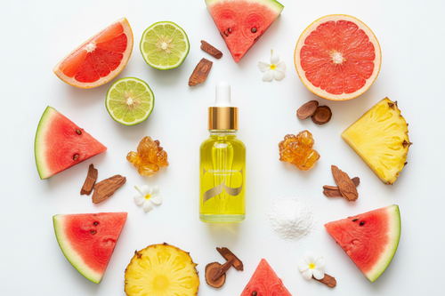 Riyadh Al Jannah Amber Gold Yellow Bottle Flatlay